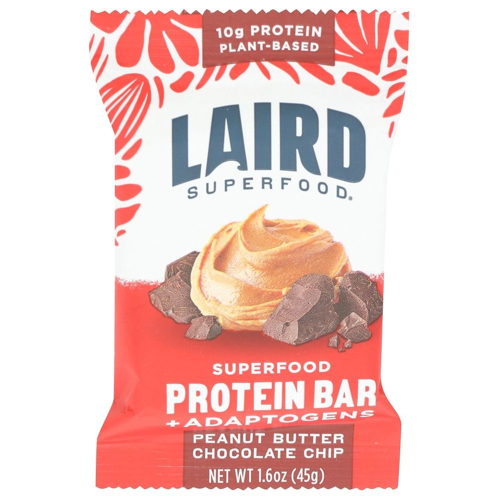 Laird Superfood Peanut Butter Chocolate Chip Protein Bar, 1.6 Ounce -- 10 per case