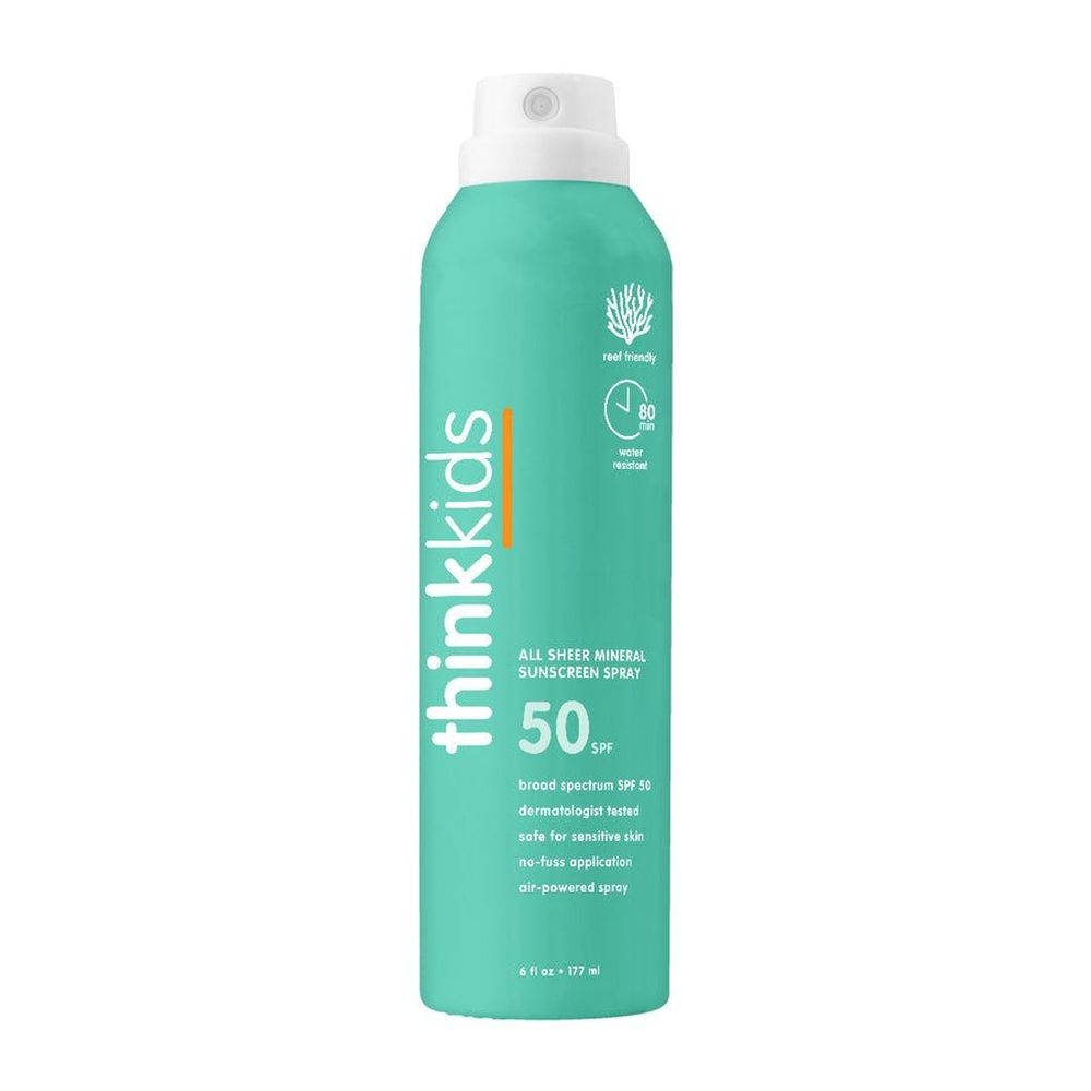 Thinksport SPF 50 All Sheer Mineral Kids Sunscreen Spray, 6 Fluid Ounce