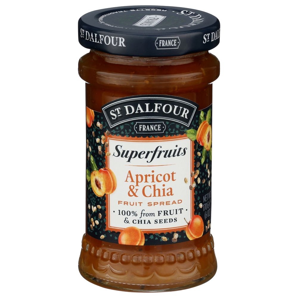 St Dalfour Apricot and Chia Fruit Spread, 6 Ounce -- 6 per case