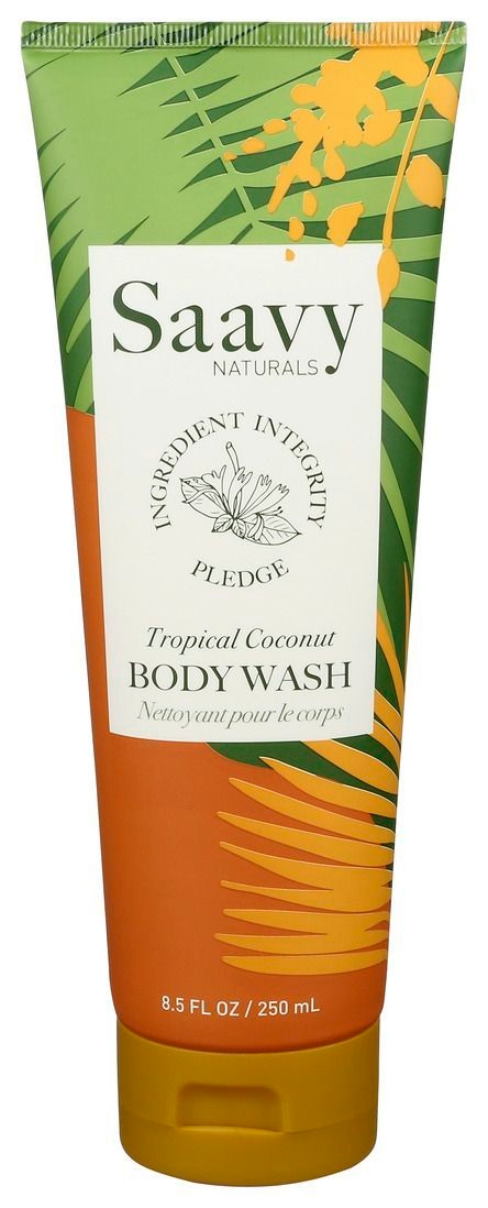 Saavy Naturals Sensible Tropical Coconut Body Wash, 8.5 Fluid Ounce