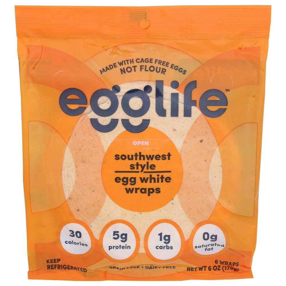 Egglife Southwest Style Egg White Wraps, 6 count -- 12 per case