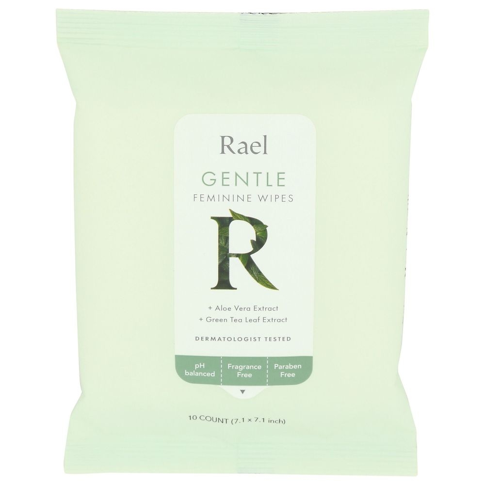 Rael Gentle Feminine Cleansing Wipes, 10 count