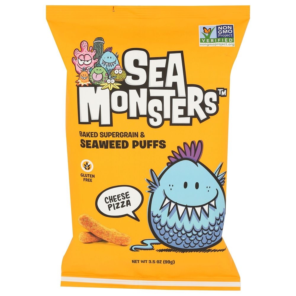 Sea Monsters Cheese Pizza Seaweed Puffs, 3.5 Ounce -- 8 per case