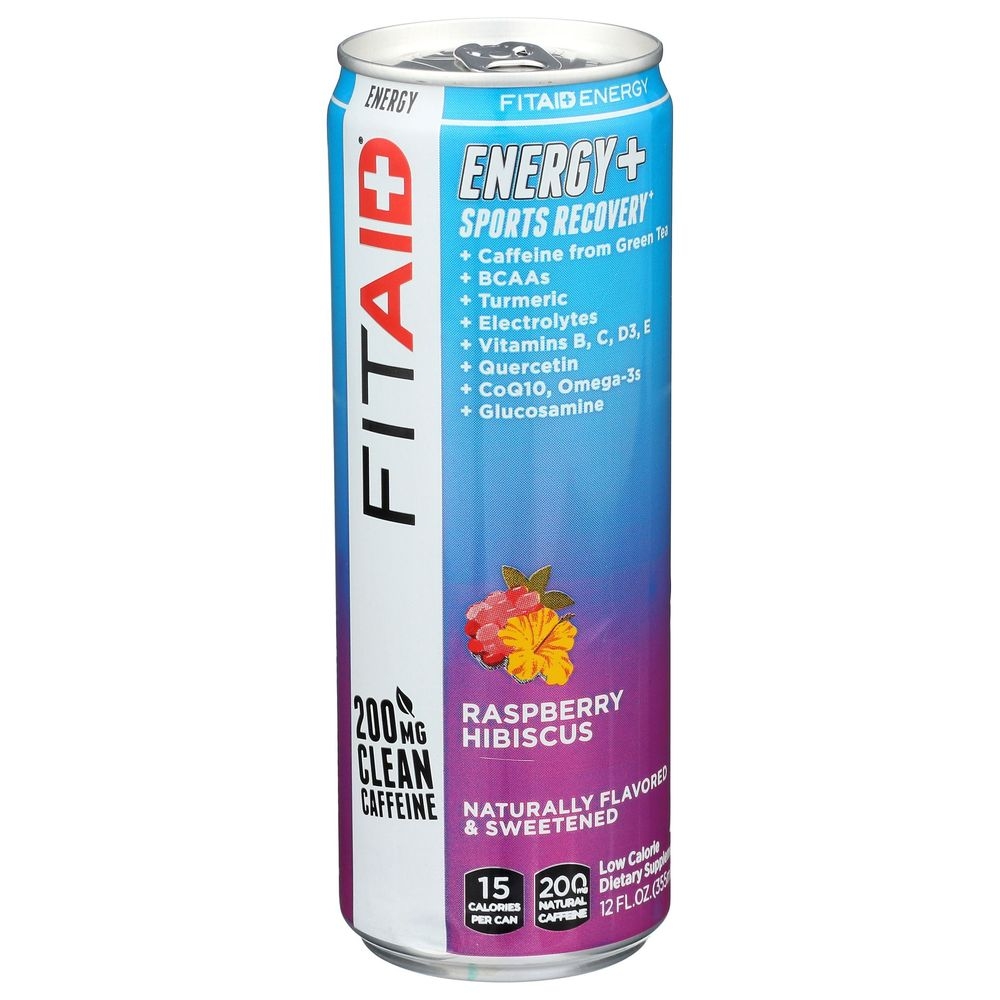 Lifeaid FitAid Raspberry Hibiscus Energy Drink, 12 Fluid Ounce -- 12 per case