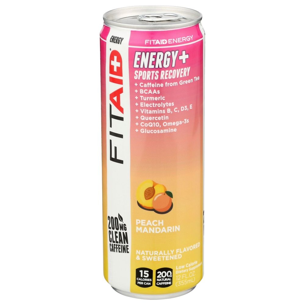 Lifeaid Fitaid Peach Mandarin Energy Drink, 12 Fluid Ounce -- 12 per case