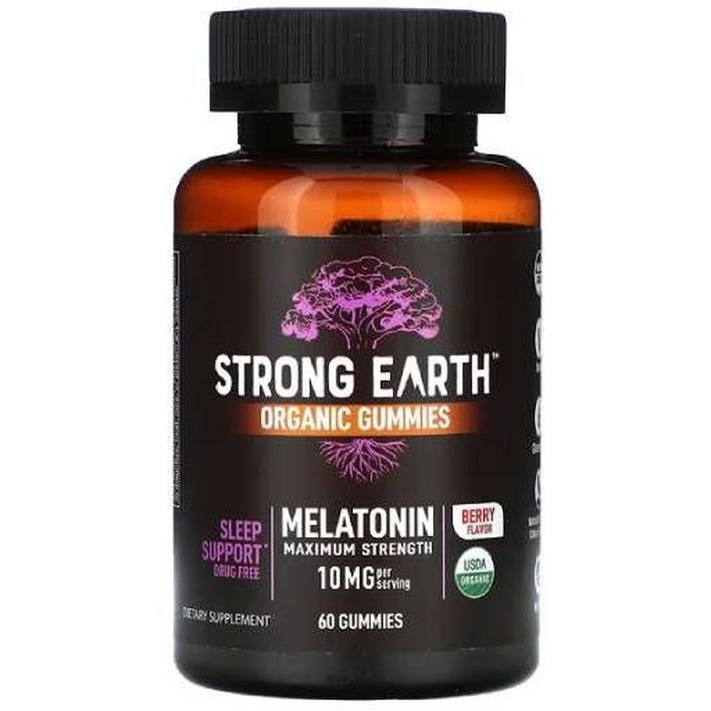 YumVs Organic Berry Strong Earth Melatonin Gummies for Sleep, 60 count