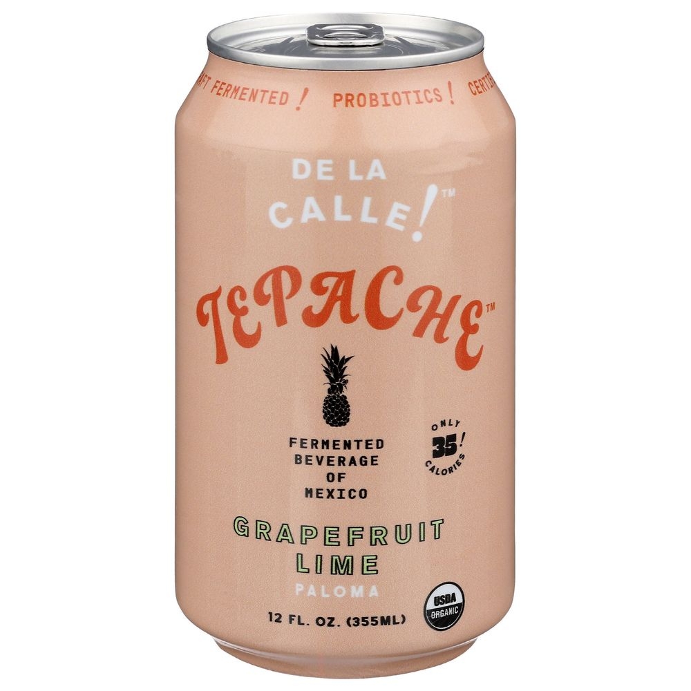 De La Calle Tepache Organic Grapefruit Lime Probiotic Fermented Beverage, 12 Fluid Ounce -- 12 per case