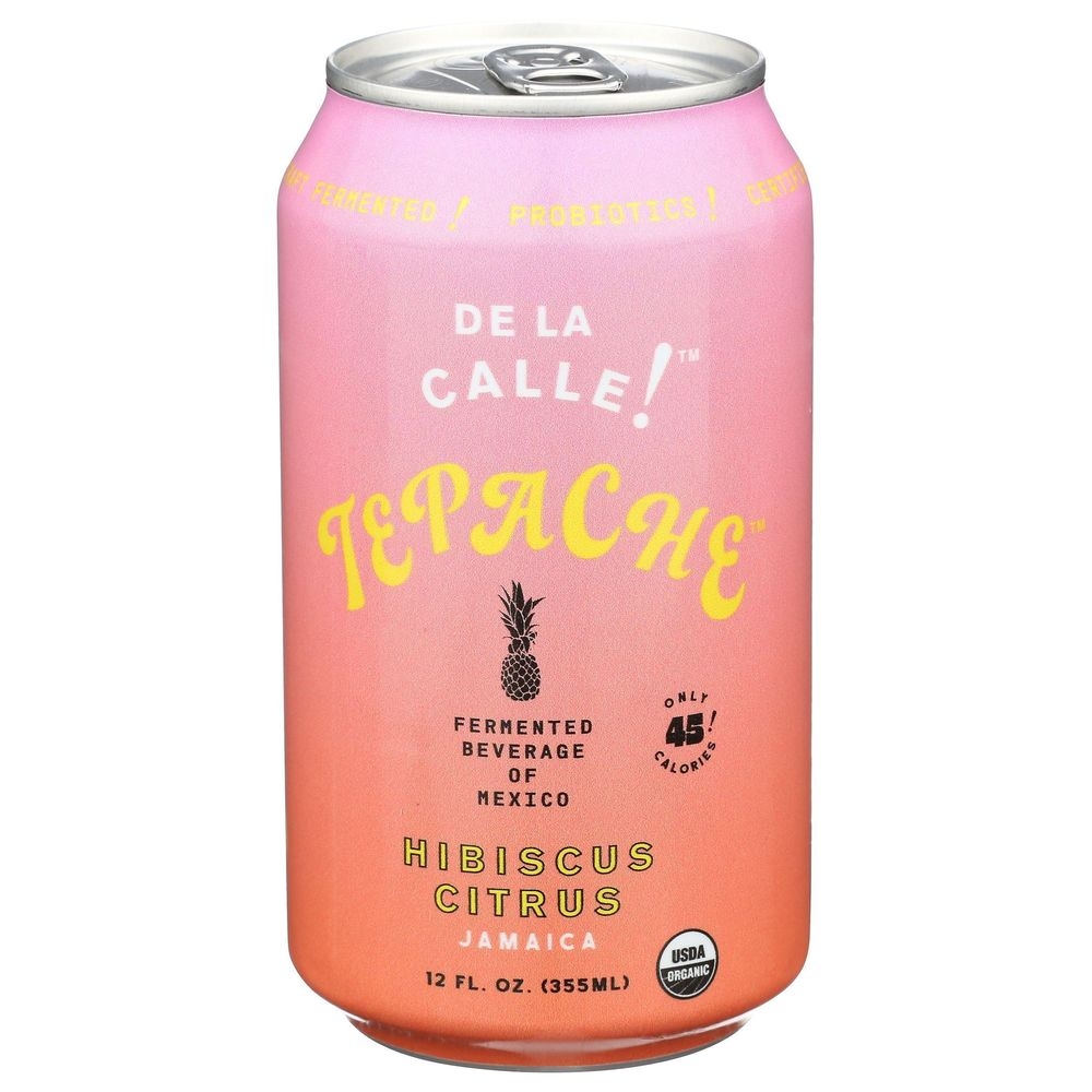 De La Calle Tepache Organic Hibiscus Citrus Probiotic Fermented Beverage, 12 Fluid Ounce -- 12 per case