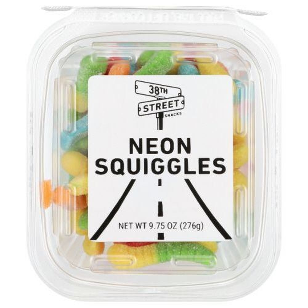 38th Street Neon Squiggles Gummy, 9.75 Ounce Tub -- 12 per case