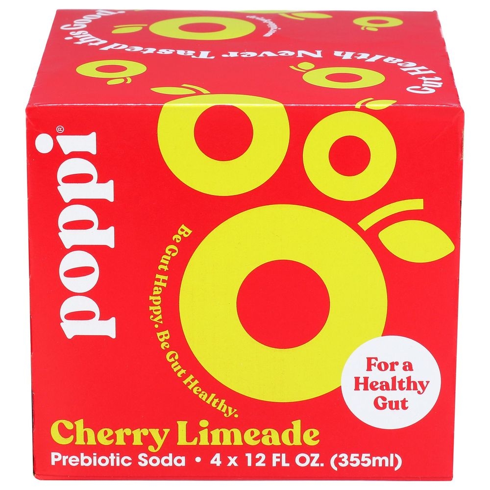 Poppi Cherry Limeade Prebiotic Soda, 12 Fluid Ounce -- 24 per case