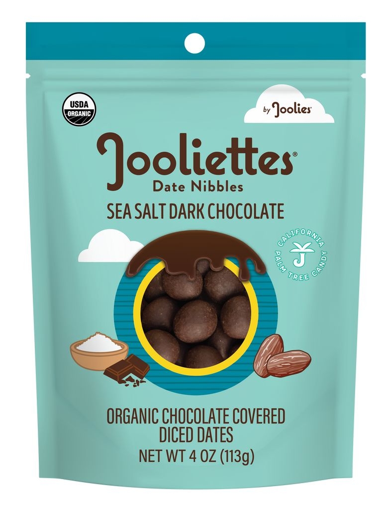 Jooliettes Organic Sea Salt Chocolate Covered Diced Dates, 4 Ounce -- 12 per case