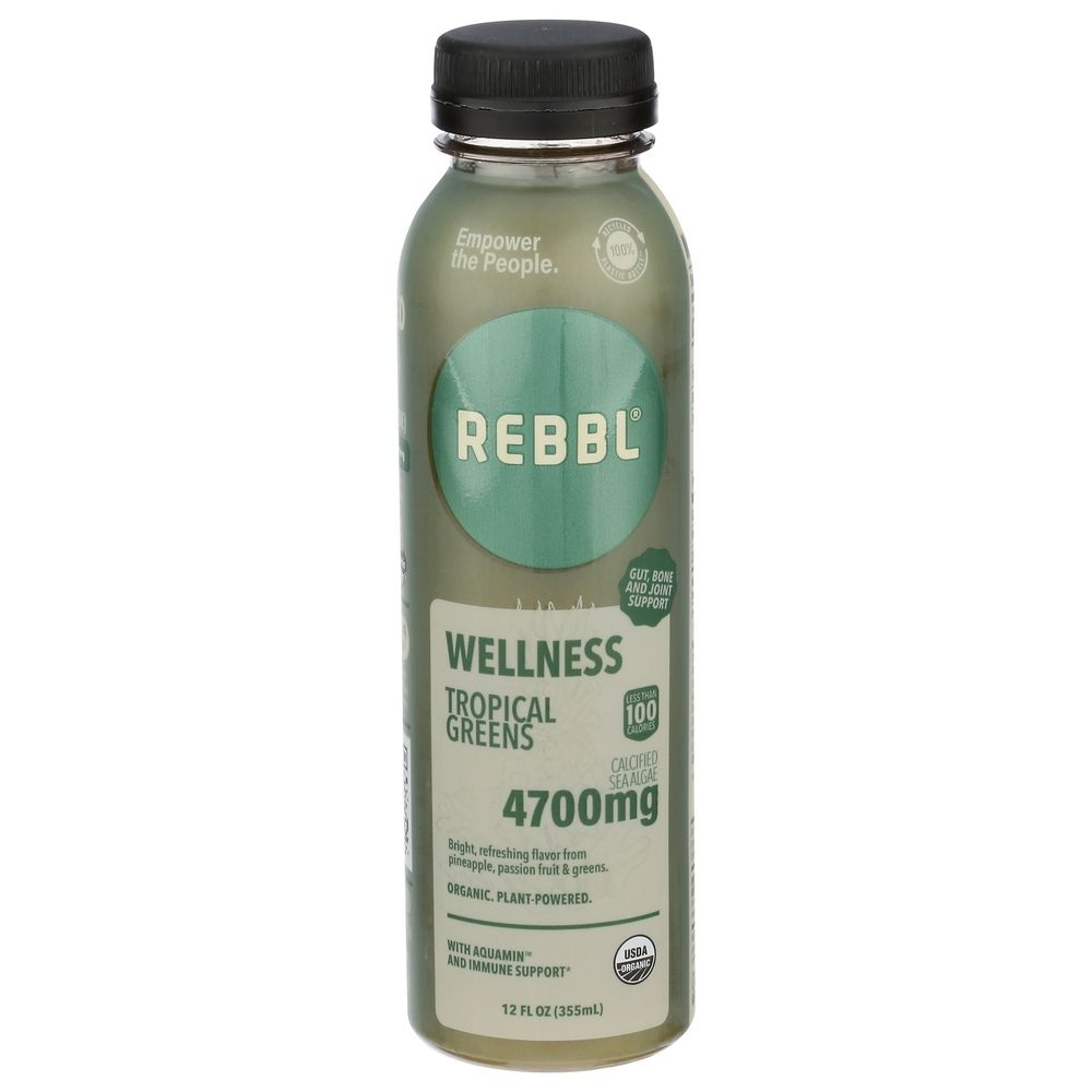 Rebbl Organic Tropical Greens Wellness Beverage, 12 Fluid Ounce -- 12 per case