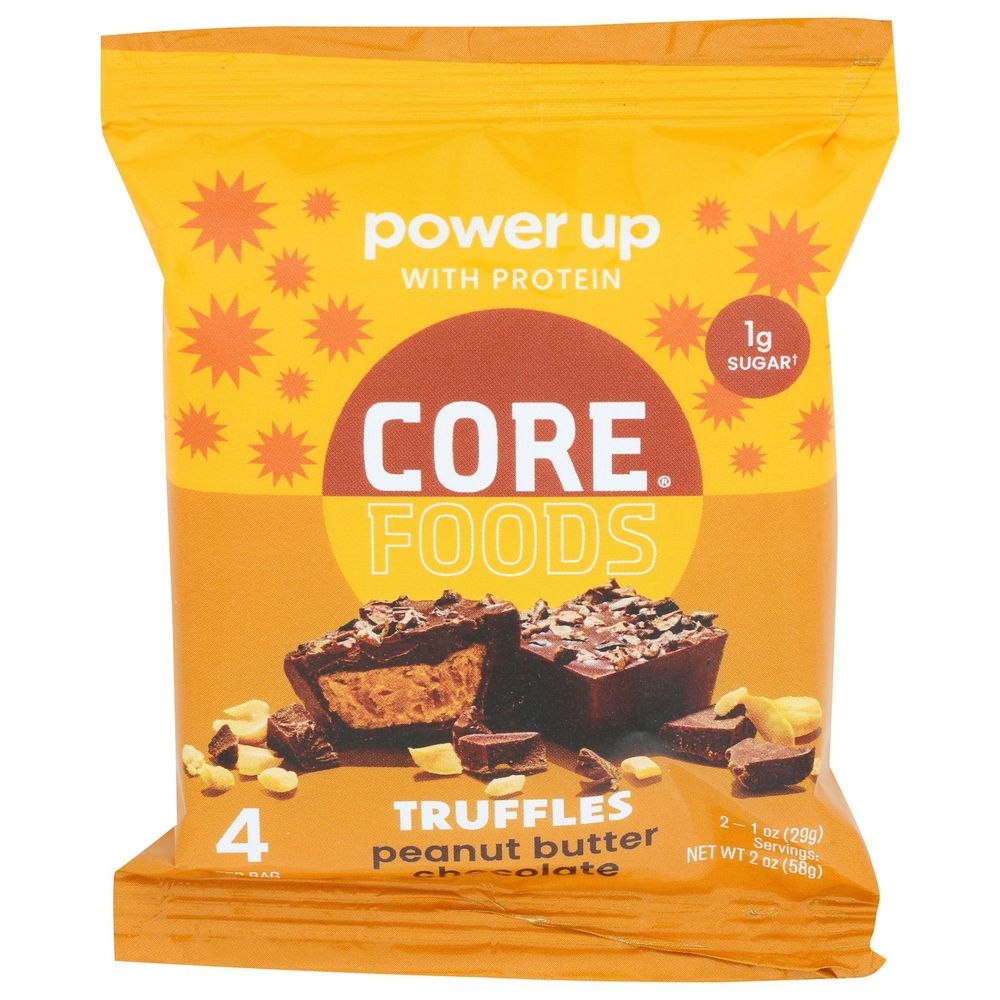 Core Foods Peanut Butter Chocolate Truffles, 2 Ounce -- 14 per case