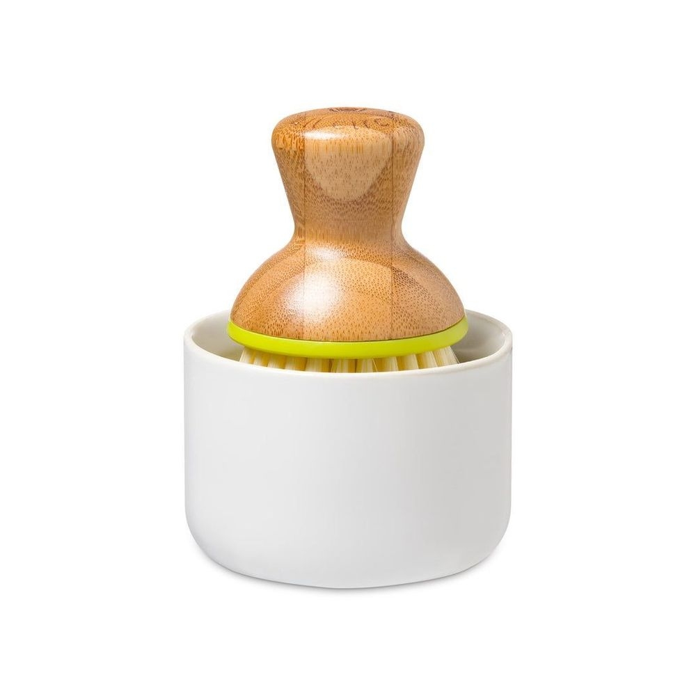 Full Circle Bubble Up Dish Brush and White Ceramic Dish, 3.27 x 3.27 x 4.49 inch -- 6 per case