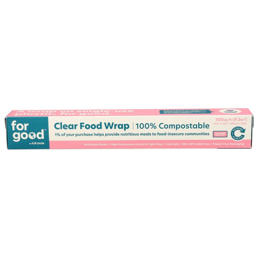For Good Clear Compostable Food Wrap, 100 Feet -- 6 per case