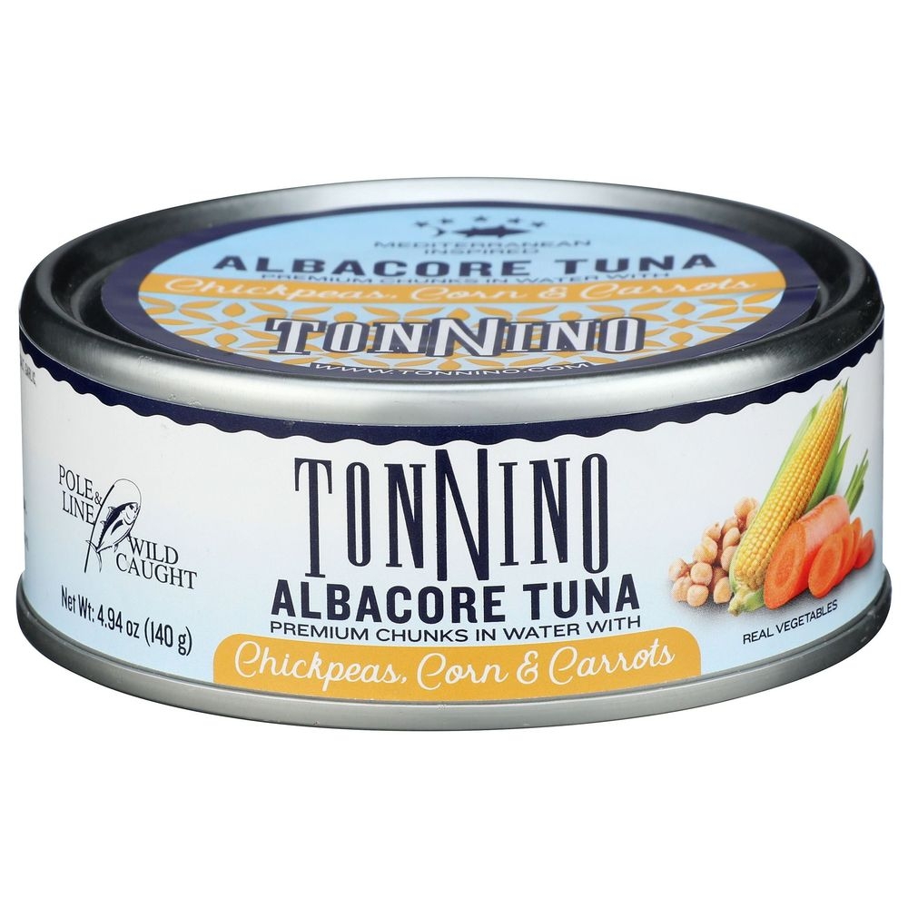 Tonnino Chickpea Carrot Albacore Tuna in Water, 4.94 Ounce -- 12 per case