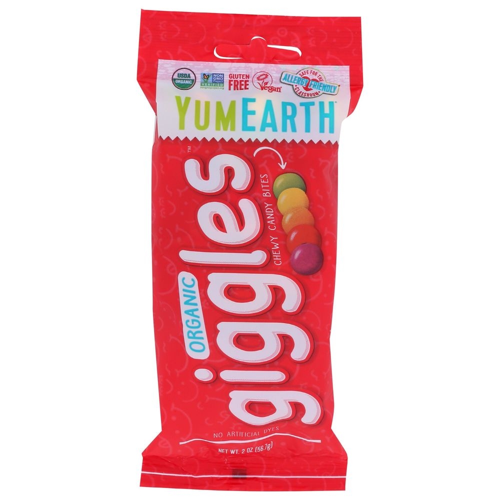 YumEarth Organic Giggles Chewy Candy Bites, 2 Ounce -- 12 per case