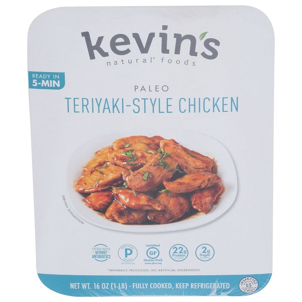 Kevins Natural Foods Teriyaki Style Chicken, 16 Ounce -- 4 per case