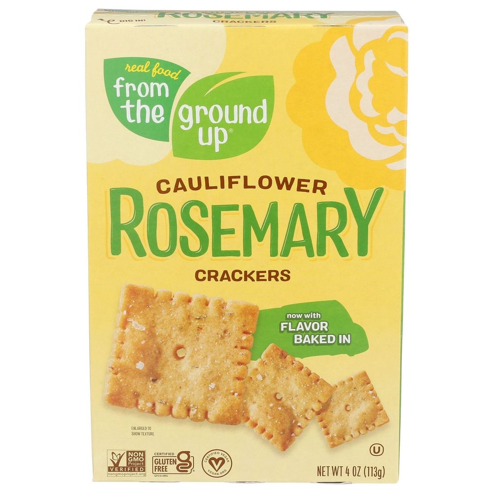 From The Ground Up Cauliflower Rosemary Crackers, 4 Ounce -- 6 per case