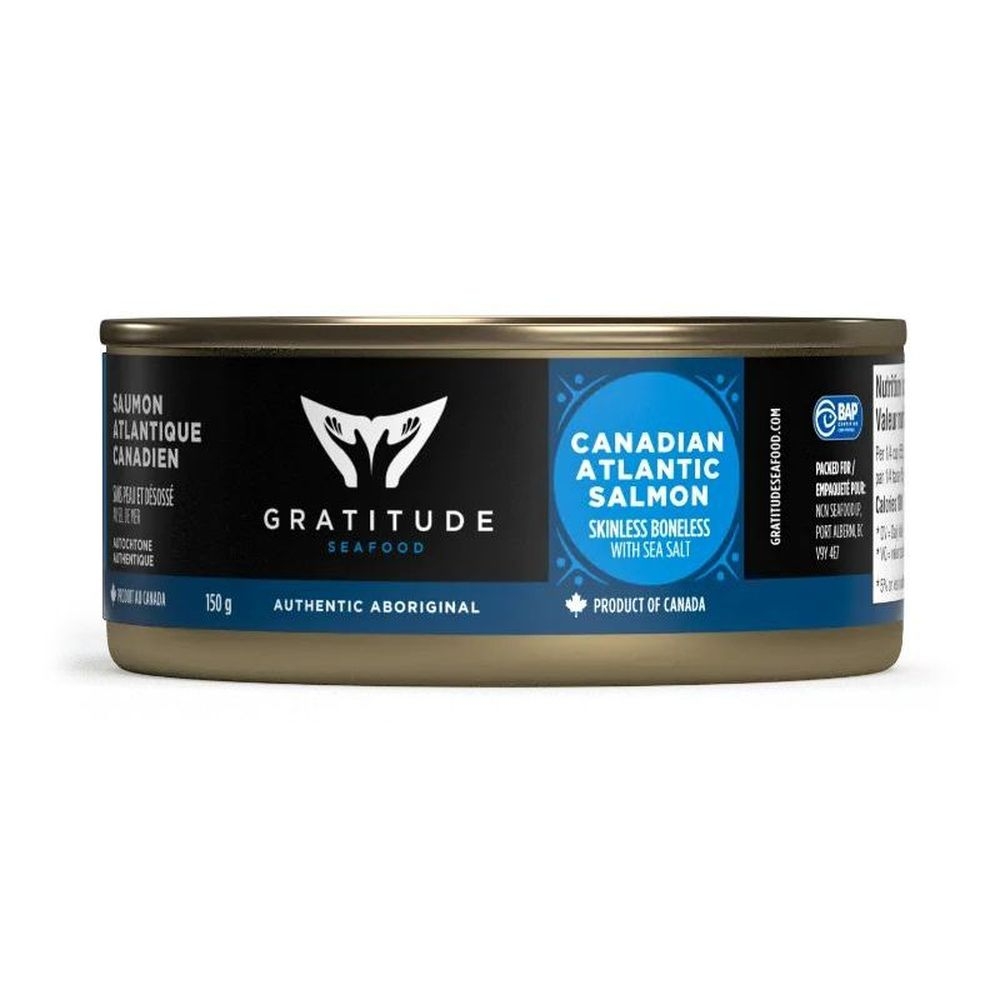 Gratitude Seafood Skinless Boneless with Sea Salt Canadian Atlantic Salmon, 5.3 Ounce -- 12 per case