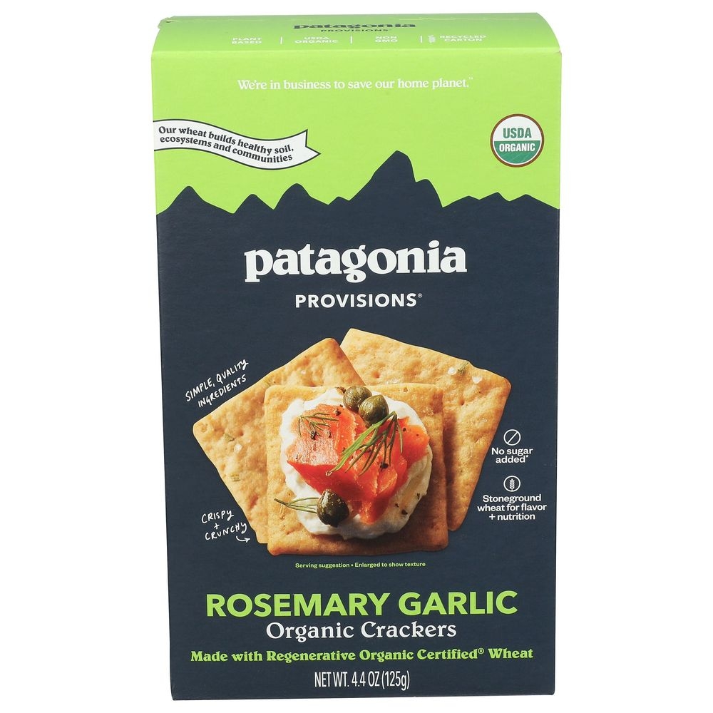 Patagonia Provisions Organic Rosemary Garlic Crackers, 4.4 Ounce -- 6 per case