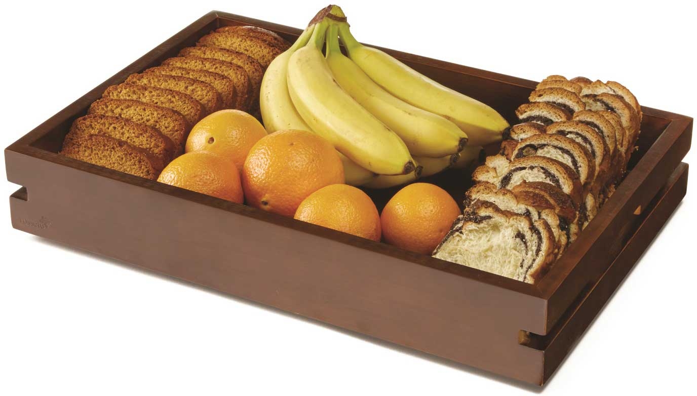 Rosseto Natura Nite Double Medium Dark Bamboo Tray, 19.4 x 13 x 3.5 inch