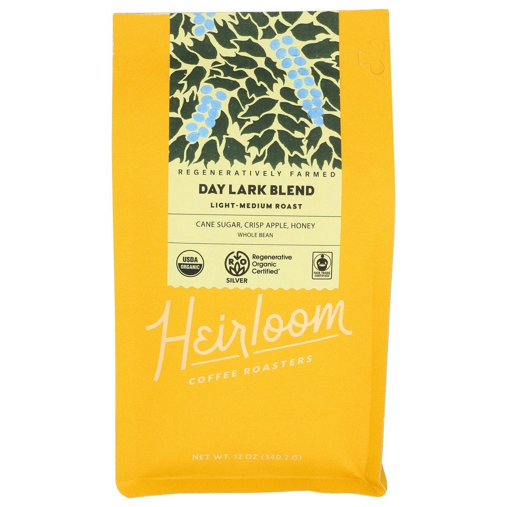 Heirloom Coffee Roasters Light Medium Roast Declarable Coffee, 12 Ounce -- 6 per case