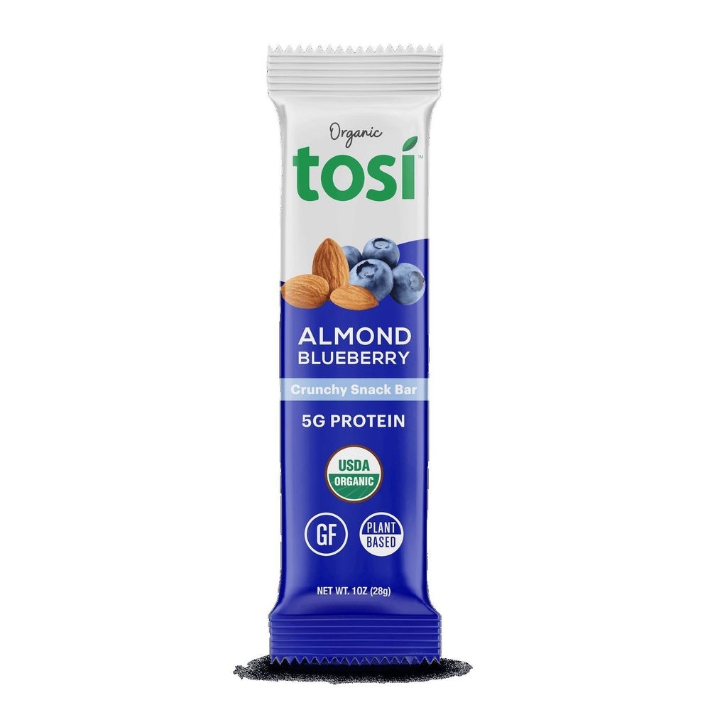 Tosi Almond Blueberry Crunchy Snack Bar, 1 Ounce -- 12 per case