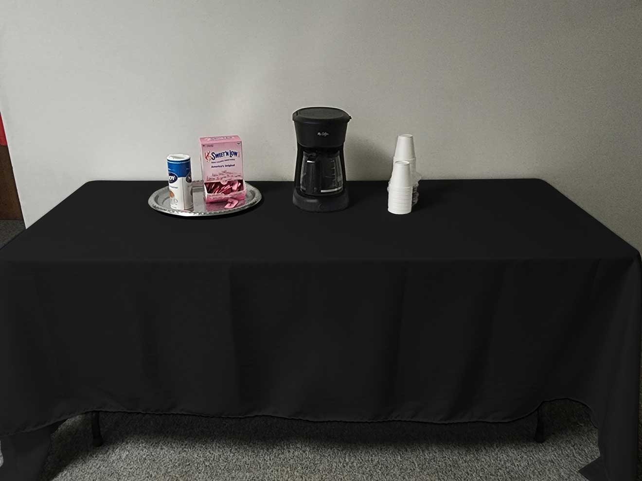 Intedge Black Poly/Cotton Tablecloth, 64 x 120 inch 