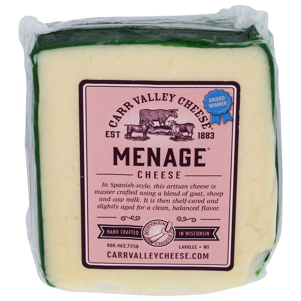 Carr Valley Menage Cheese Wedge, 5 Ounce -- 12 per case