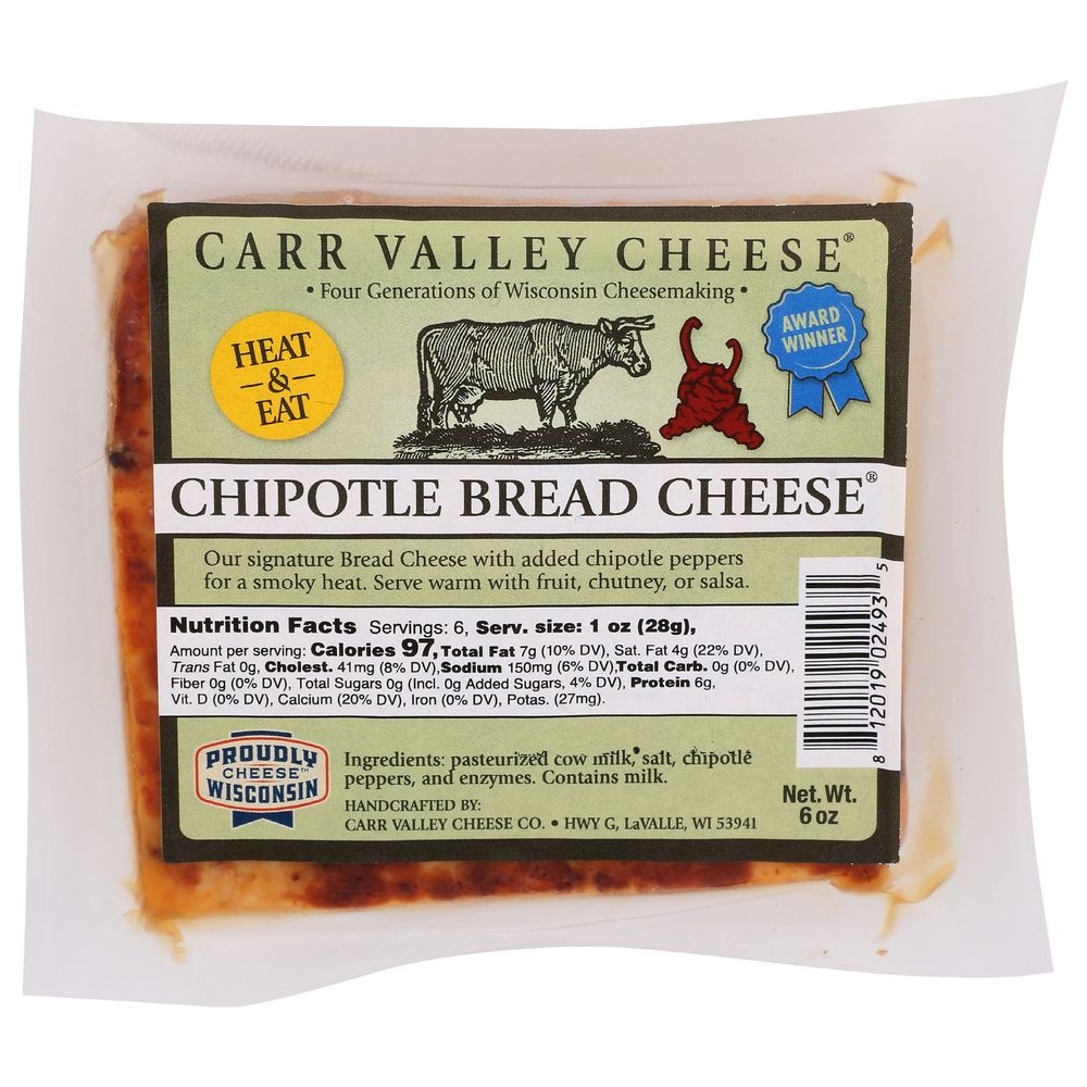 Carr Valley Chipotle Bread Cheese, 6 Ounce -- 12 per case