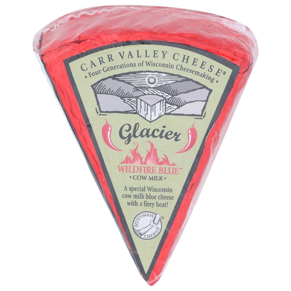 Carr Valley Glacier Wildfire Blue Cheese Wedges, 5 Ounce -- 12 per case