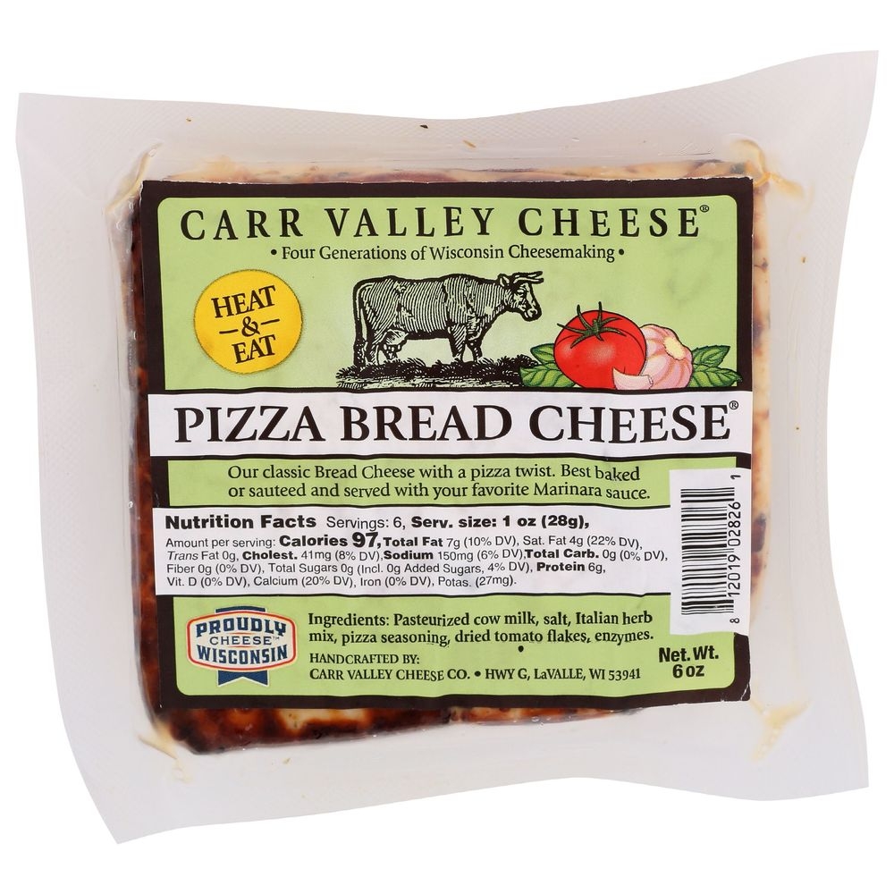 Carr Valley Pizza Bread Cheese, 6 Ounce -- 12 per case