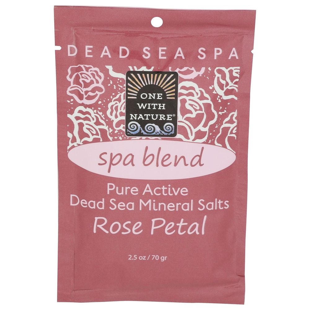 One With Nature Spa Blend Rose Petal Dead Sea Mineral Bath Salt, 2.5 Ounce -- 6 per case