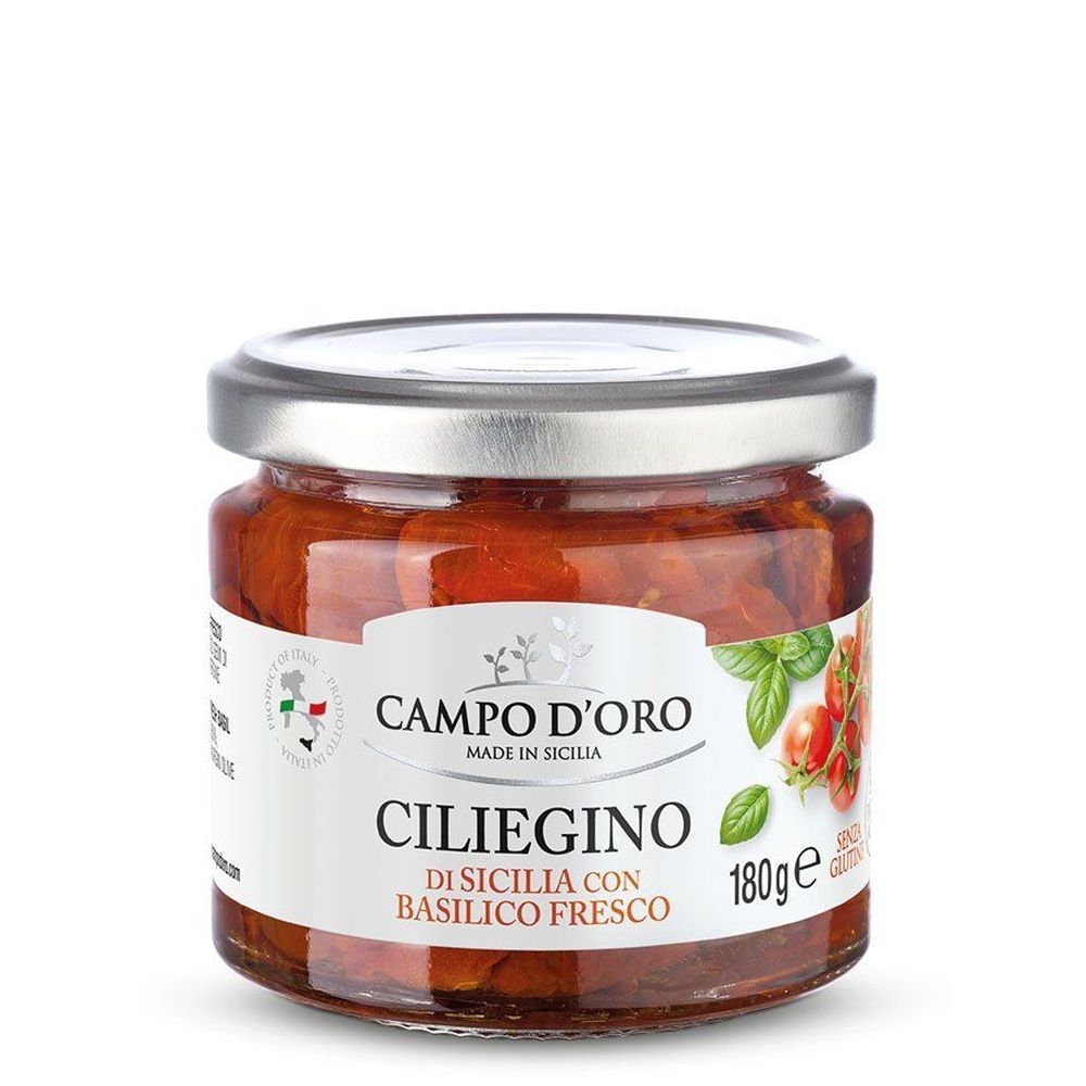 Campo Doro Sicilian Cherry Tomatoes with Fresh Basil, 6.3 Ounce -- 6 per case