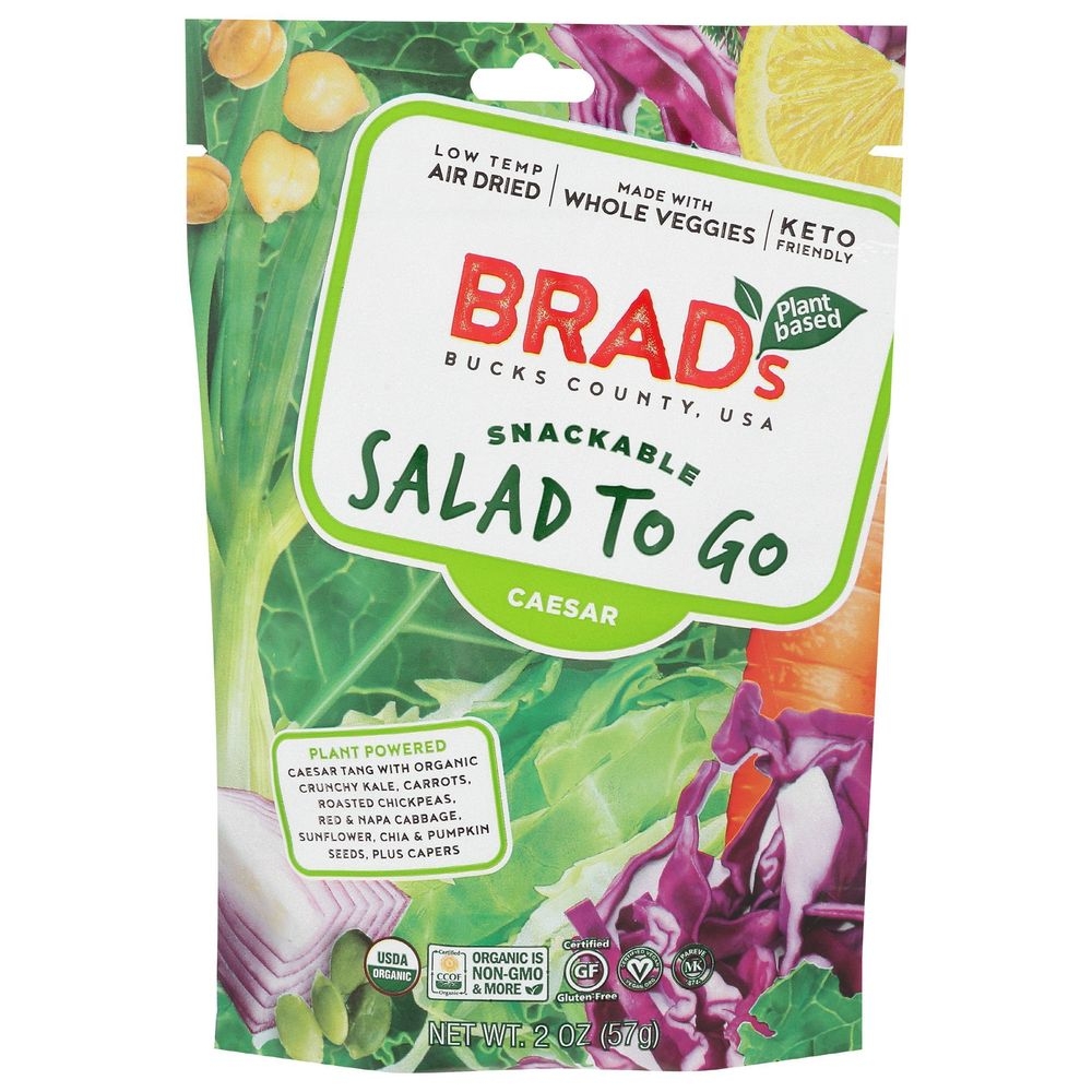 Brads Plant Based Organic Caesar Salad to Go Snack, 2 Ounce -- 12 per case