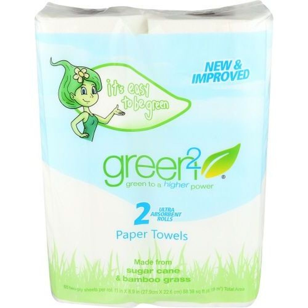Green 2 Tree Free Paper Towel Roll, 2 count -- 24 per case