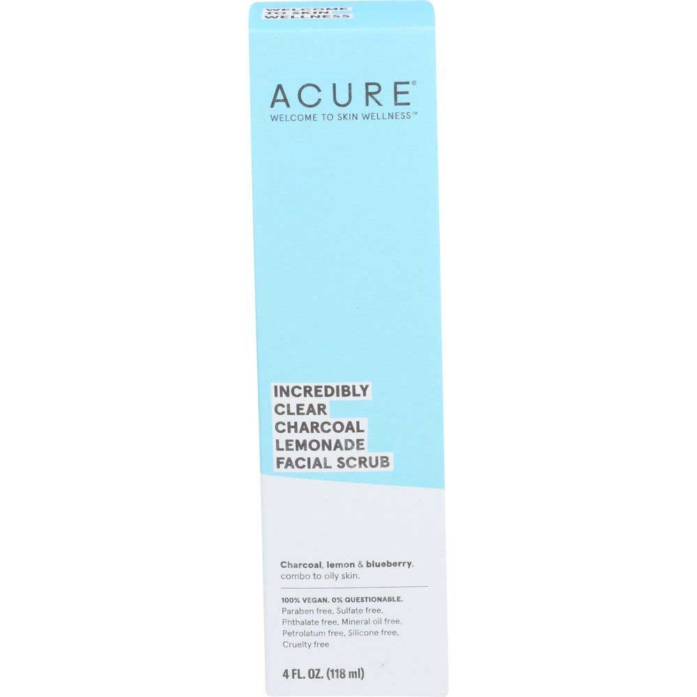 Acure Incredibly Clear Charcoal Lemonade Facial Scrub, 4 Fluid Ounce