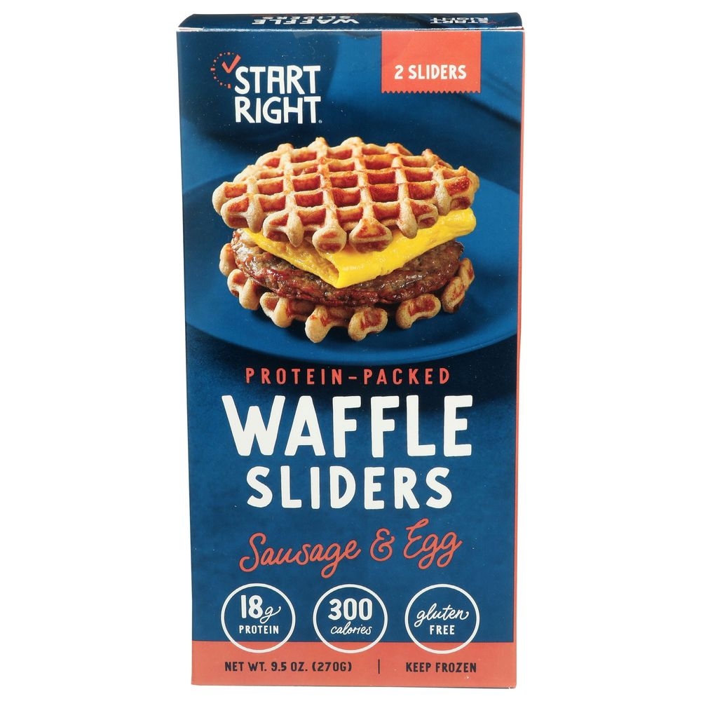 Start Right Sausage and Egg Waffle Slider, 9.1 Ounce -- 8 per case