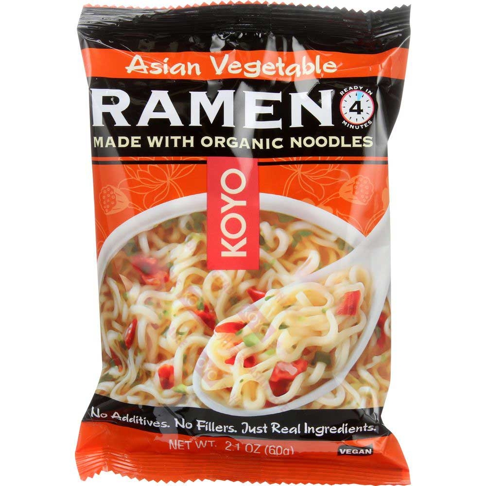 Koyo Foods Asian Vegetables Dry Ramen Noodles, 2.1 Ounce -- 12 per case.