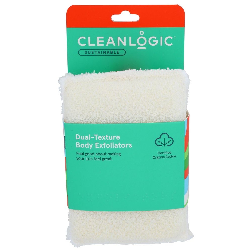 Cleanlogic Sustainable Dual Texture Body Exfoliators, 2 count -- 6 per case
