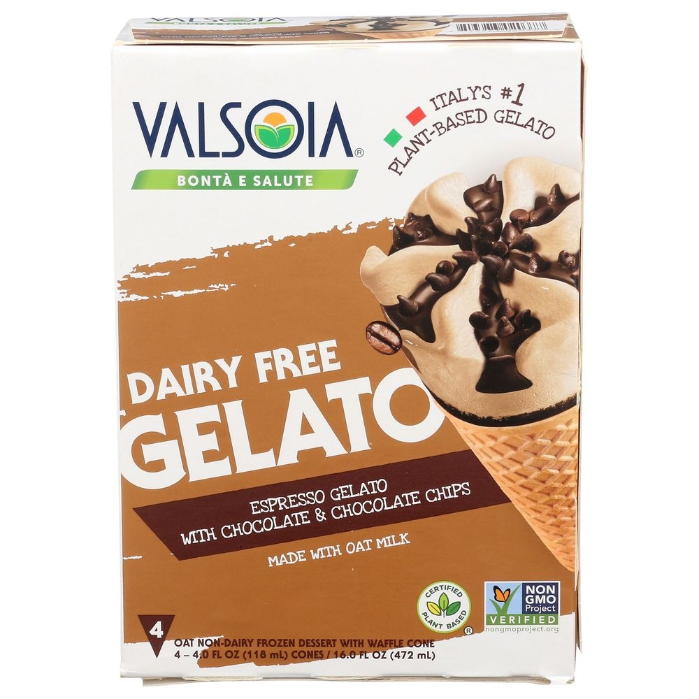 Valsoia Oatmilk Espresso and Chocolate Cone, 4 Ounce -- 24 per case