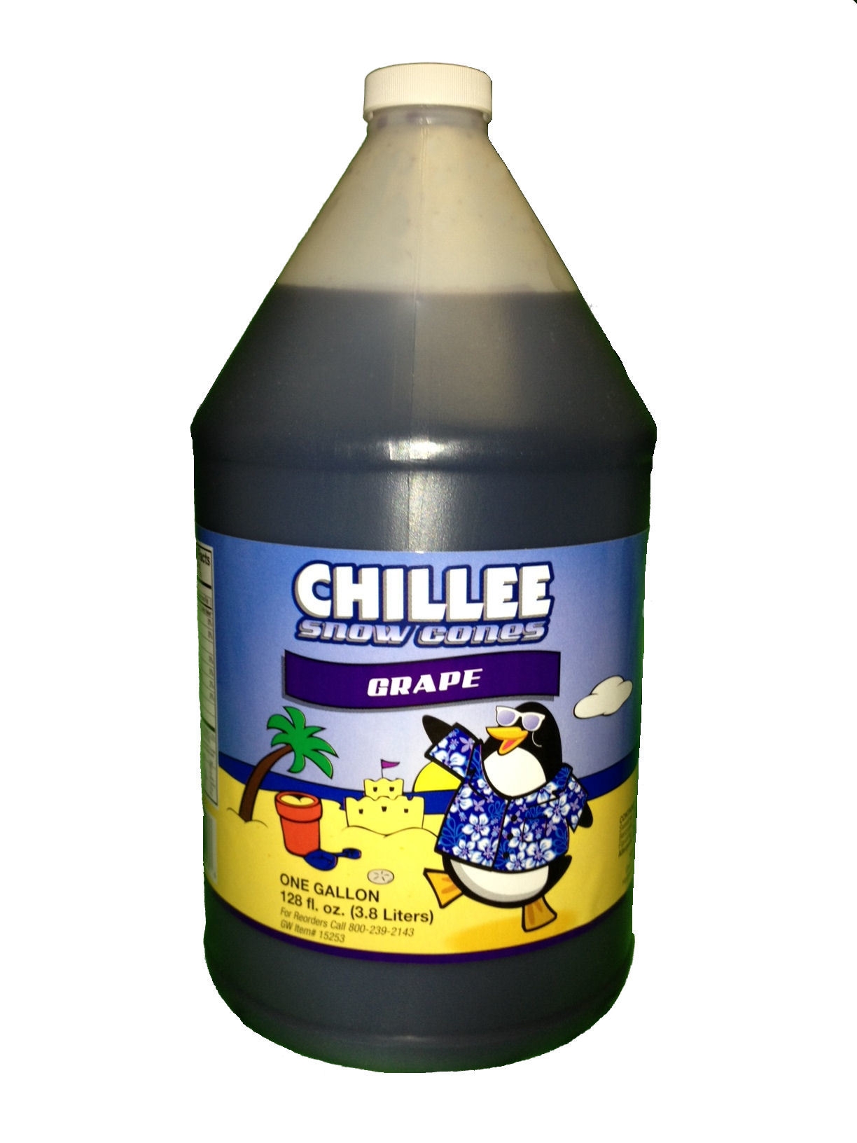 Chillee Snow Cone Grape Syrup, 1 Gallon -- 4 per case.