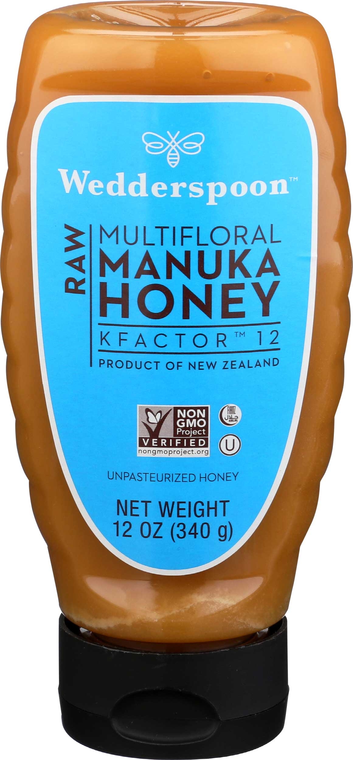Wedderspoon K Factor 12 Multifloral Raw Manuka Honey, 12 Ounce -- 6 per case