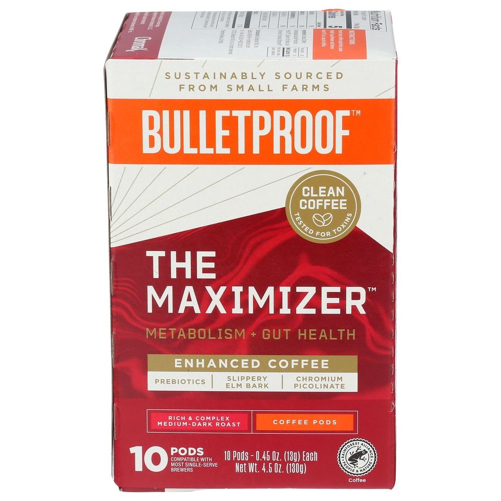 Bulletproof The Maximizer Medium Dark Enhanced Coffee Pod, 10 count -- 6 per case