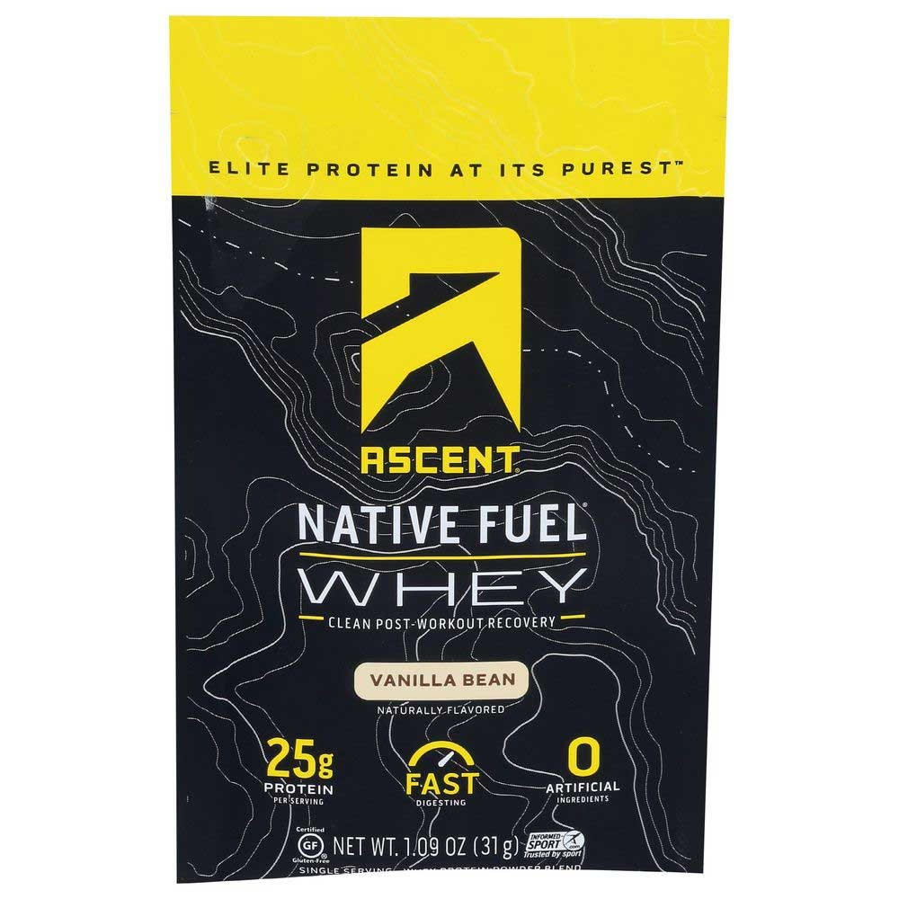 Ascent Native Fuel Vanilla Bean Single Serve Whey Protein Powder, 1.09 Ounce -- 15 per case