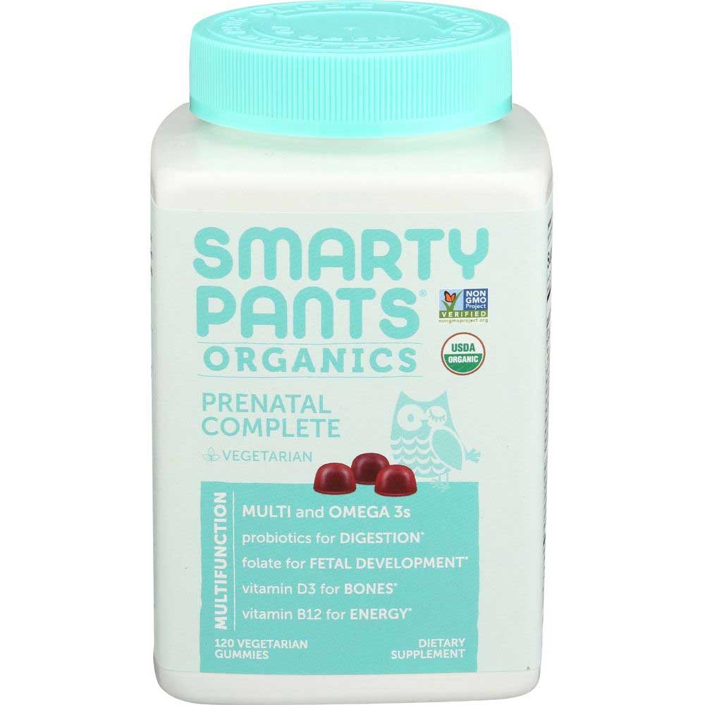 Smartypants Organic Multi and Omega 3 Prenatal Complete Gummy Vitamins - 120 count per pack