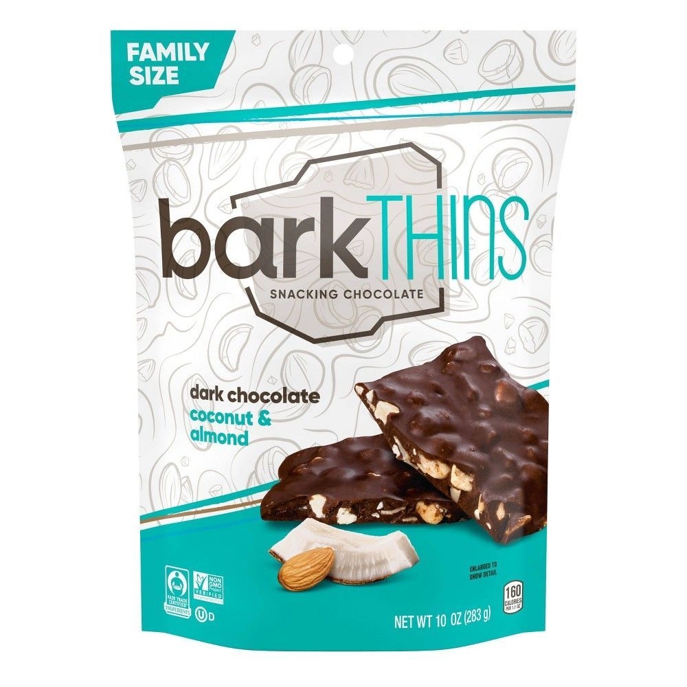 Bark Thins Toasted Coconut with Almonds Dark Chocolate, 10 Ounce -- 9 per case