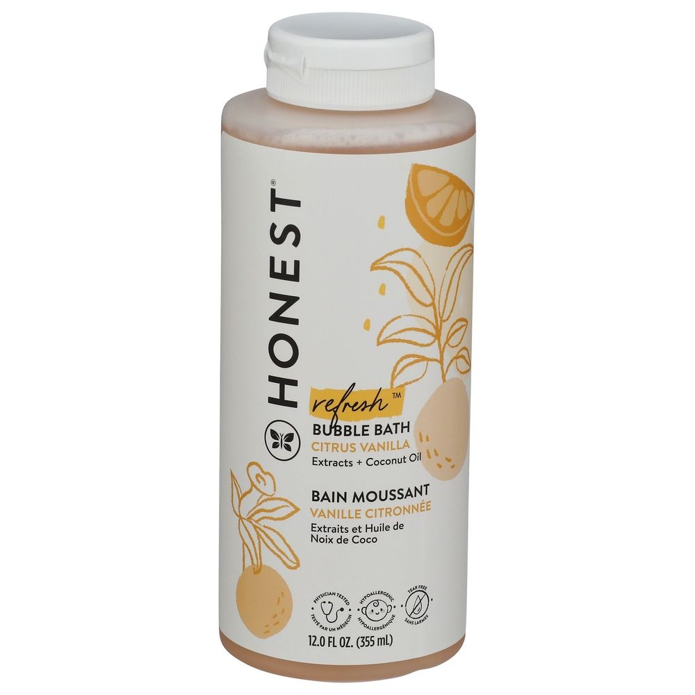 The Honest Refresh Citrus Vanilla Bubble Bath, 12 Ounce