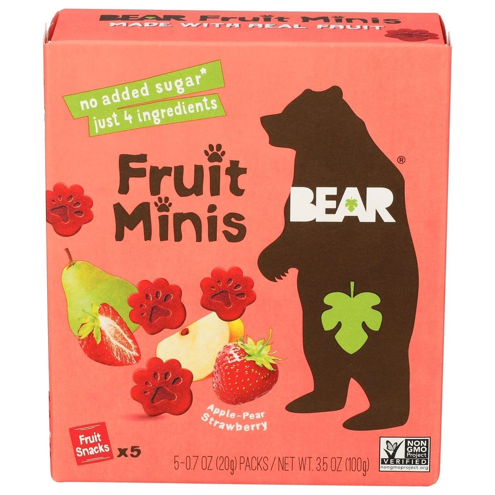 Bear Strawberry Fruit Minis, 3.5 Ounce -- 4 per case